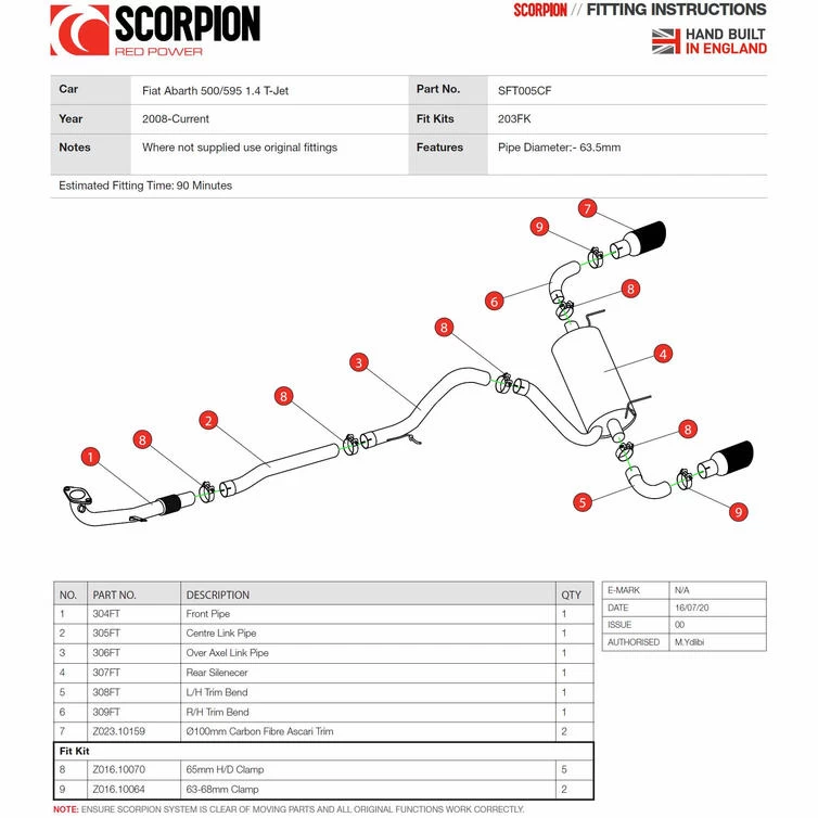 Scorpion Cat-Back Sys (Non-Res) Carbon Ascari - Fiat 500/595 Abarth 1.4 (IHI T) / 595/695 Abarth 1.4 (Garrett T) 2008 - 2018 6 Scorpion Cat-Back Sys (Non-Res) Carbon Ascari - Fiat 500/595 Abarth 1.4 (IHI T) / 595/695 Abarth 1.4 (Garrett T) 2008 - 2018 - Image 6