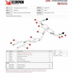Scorpion Car Exhaust Cat-Back System (Resonated) Carbon Fibre Ascari - Volkswagen Scirocco R 2009 - 2017 -Biker Style Shop lrgscale17539 Scorpion Cat Back Resonated Black Ascari VW Scirocco R 09 17 1600 4