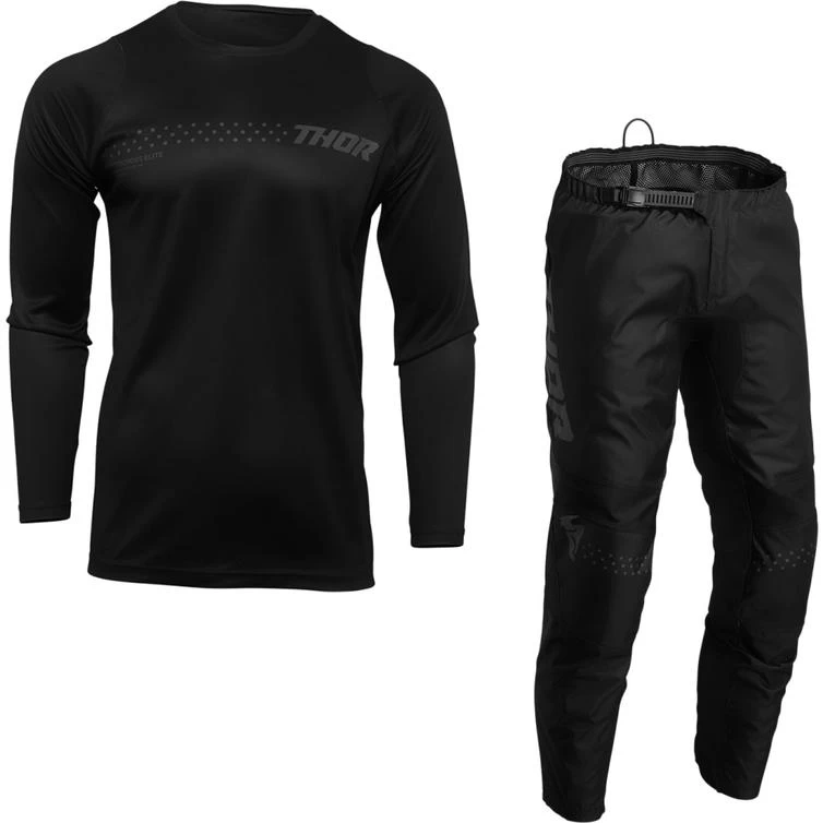 Thor Sector Minimal 2022 Youth Motocross Jersey & Pants Black Kit 1 Thor Sector Minimal 2022 Youth Motocross Jersey & Pants Black Kit