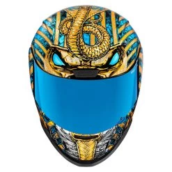 Icon Airform Pharaoh Motorcycle Helmet & Visor -Biker Style Shop lrgscale18195 Icon Airform Pharaoh Motorcycle Helmet Gold 1000 2