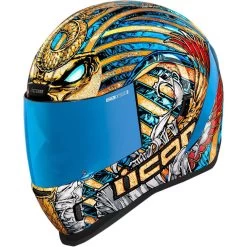 Icon Airform Pharaoh Motorcycle Helmet & Visor -Biker Style Shop lrgscale18195 Icon Airform Pharaoh Motorcycle Helmet Gold 1200 1
