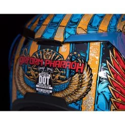 Icon Airform Pharaoh Motorcycle Helmet & Visor -Biker Style Shop lrgscale18195 Icon Airform Pharaoh Motorcycle Helmet Gold 1440 5