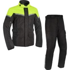 Oxford Spartan Long Motorcycle Jacket & Trousers Kit Black Fluo Yellow Black