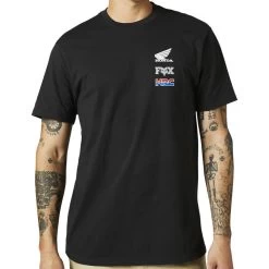 Fox Racing Honda Wing Short Sleeve Premium T-Shirt -Biker Style Shop lrgscale18306 Fox Racing Honda Wing Short Sleeve T Shirt Black 1191 1