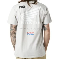Fox Racing Honda Wing Short Sleeve Premium T-Shirt -Biker Style Shop lrgscale18306 Fox Racing Honda Wing Short Sleeve T Shirt Light Grey 1228 2