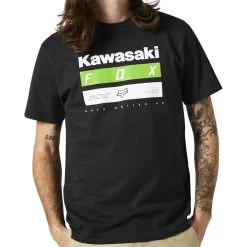 Fox Racing Kawasaki Stripes Short Sleeve Premium T-Shirt -Biker Style Shop lrgscale18308 Fox Racing Kawasaki Stripes Short Sleeve Premium T Shirt Black 1125 1