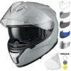 Shox Ammo Solid Gloss Grey Motorcycle Helmet Pinlock & Visor