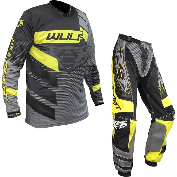 Wulf Matrix Adult Motocross Jersey & Pants Black Yellow Kit 1 Wulf Matrix Adult Motocross Jersey & Pants Black Yellow Kit