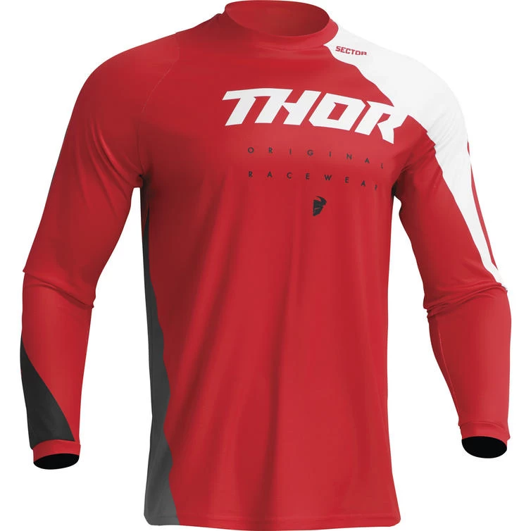Thor Sector Edge 2023 Youth Motocross Jersey & Pants Red White Kit 4 Thor Sector Edge 2023 Youth Motocross Jersey & Pants Red White Kit - Image 4