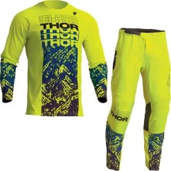 Thor Sector Atlas 2023 Motocross Jersey & Pants Acid Blue Kit