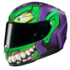 HJC RPHA 11 Green Goblin Motorcycle Helmet & Visor -Biker Style Shop lrgscale18742 HJC RPHA 11 Green Goblin Motorcycle Helmet Green Purple 1000 1