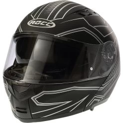 ROCC 651 Flip Front Motorcycle Helmet -Biker Style Shop lrgscale18898 ROCC 651 Flip Front Motorcycle Helmet Matt Black Silver 1600 1