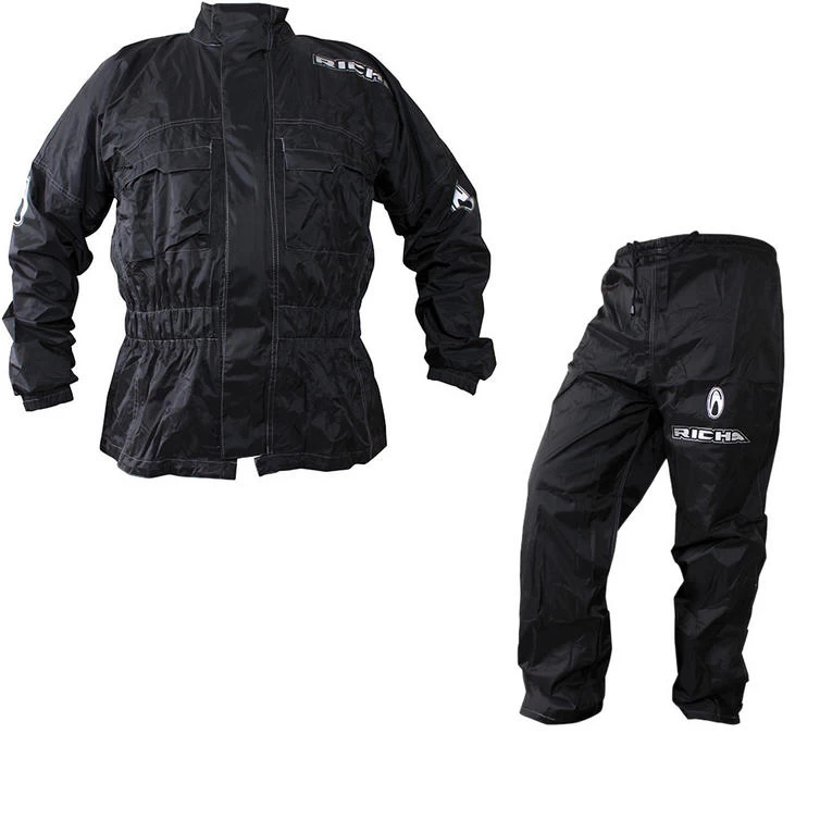 Richa Rain Warrior Motorcycle Jacket And Trousers Black Kit 1 Richa Rain Warrior Motorcycle Jacket And Trousers Black Kit