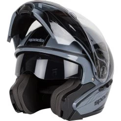 Spada Reveal Tracker Flip Front Motorcycle Helmet -Biker Style Shop lrgscale23864 Spada Reveal Tracker Flip Front Motorcycle Helmet Black Grey 951 1