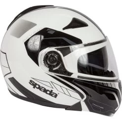 Spada Reveal Tracker Flip Front Motorcycle Helmet -Biker Style Shop lrgscale23864 Spada Reveal Tracker Flip Front Motorcycle Helmet White Black 956 3