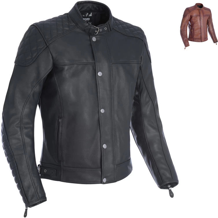 Oxford Hampton Leather Motorcycle Jacket 2 Oxford Hampton Leather Motorcycle Jacket - Image 2