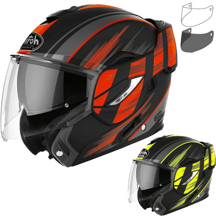 Airoh Rev 19 Ikon Flip Front Motorcycle Helmet & Visor 1 Airoh Rev 19 Ikon Flip Front Motorcycle Helmet & Visor