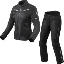 Rev It Rev It Airwave 3 Ladies Motorcycle Jacket & Trousers Black Kit
