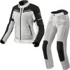 Rev It Rev It Airwave 3 Ladies Motorcycle Jacket & Trousers Silver Black Kit