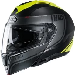 HJC I90 Davan Flip Front Motorcycle Helmet & Visor -Biker Style Shop lrgscale26086 HJC I90 Davan Flip Front Motorcycle Helmet Yellow 862 1