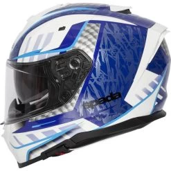 Spada SP1 Raptor Motorcycle Helmet & Visor -Biker Style Shop lrgscale26206 Spada SP1 Raptor Motorcycle Helmet White Blue 813 2