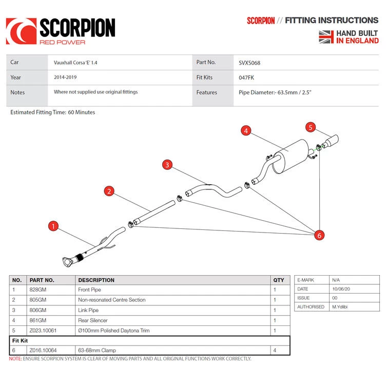 Scorpion Car Exhaust Cat-Back System (Non-Resonated) Daytona - Vauxhall Corsa E 1.4 (Non Turbo) 2014 - 2019 6 Scorpion Car Exhaust Cat-Back System (Non-Resonated) Daytona - Vauxhall Corsa E 1.4 (Non Turbo) 2014 - 2019 - Image 6