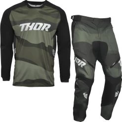 Biker Style Shop -Biker Style Shop lrgscale26469 Thor Terrain Off Road Jersey Pants Green Camo Kit 1600 1