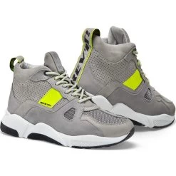 Rev It Astro Leather Motorcycle Shoes -Biker Style Shop lrgscale26632 Rev It Astro Leather Motorbike Shoes Light Grey Neon Yellow 1600 1