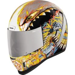 Icon Airform Warthog Motorcycle Helmet & Visor -Biker Style Shop lrgscale26717 Icon Airform Warthog Motorcycle Helmet Silver 940 1