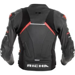 Richa Mugello 2 Leather Motorcycle Jacket -Biker Style Shop lrgscale26758 Richa Mugello 2 Leather Motorcycle Jacket Black Red 1600 2