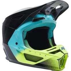 Fox Racing 2022 V2 RKANE Motocross Helmet -Biker Style Shop lrgscale27093 Fox Racing 2022 V2 RKANE Motocross Helmet Grey Yellow 1600 2