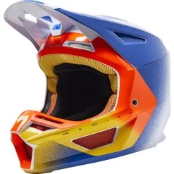 Fox Racing 2022 V2 RKANE Motocross Helmet -Biker Style Shop lrgscale27093 Fox Racing 2022 V2 RKANE Motocross Helmet Orange Blue 1600 1