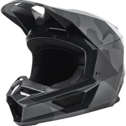 Fox Racing 2022 Youth V1 BNKR Motocross Helmet -Biker Style Shop lrgscale27112 Fox Racing 2022 Youth V1 BNKR Motocross Helmet Black Camo 1600 1