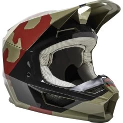Fox Racing 2022 Youth V1 BNKR Motocross Helmet -Biker Style Shop lrgscale27112 Fox Racing 2022 Youth V1 BNKR Motocross Helmet Green Camo 1600 2