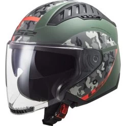 LS2 LS2 OF600 Copter Crispy Open Face Motorcycle Helmet & Visor -Biker Style Shop lrgscale27253 LS2 OF600 Copter Crispy Open Face Motorcycle Helmet Matt Military Green Orange 1600 1