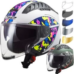 LS2 LS2 OF600 Copter Crispy Open Face Motorcycle Helmet & Visor
