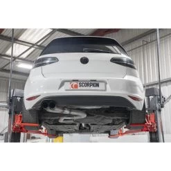 Scorpion Car Exhaust Cat-Back System (Non-Resonated) 90mm Black Ceramic Daytona - Volkswagen Golf MK7 GTD 2013 - 2017 -Biker Style Shop lrgscale27391 SVWS067C Scorpion Car Exhaust Cat Back System 90mm Black Daytona VW Golf MK7 GTD 1600 4