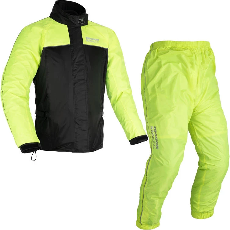 Oxford Rainseal Motorcycle Over Jacket & Pants Black Fluo Kit 1 Oxford Rainseal Motorcycle Over Jacket & Pants Black Fluo Kit