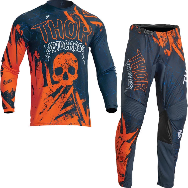 Thor Sector Gnar 2023 Youth Motocross Jersey & Pants Midnight Orange Kit 3 Thor Sector Gnar 2023 Youth Motocross Jersey & Pants Midnight Orange Kit - Image 3