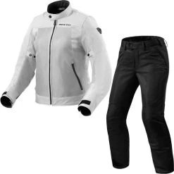 Biker Style Shop -Biker Style Shop lrgscale28272 Rev It Eclipse 2 Ladies Motorcycle Jacket Trousers Silver Black Kit 1600 1