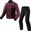 Rev It Rev It Eclipse 2 Ladies Motorcycle Jacket & Trousers Aubergine Black Kit