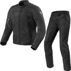 Rev It Eclipse 2 Motorcycle Jacket & Trousers Black Kit