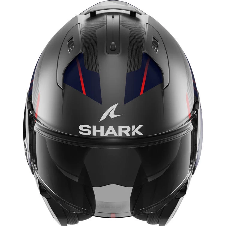 Shark Evo-ES Kryd Matt Anthracite Blue Red Flip Front Motorcycle Helmet & Visor 7 Shark Evo-ES Kryd Matt Anthracite Blue Red Flip Front Motorcycle Helmet & Visor - Image 7