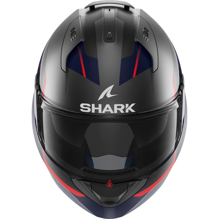Shark Evo-ES Kryd Matt Anthracite Blue Red Flip Front Motorcycle Helmet & Visor 8 Shark Evo-ES Kryd Matt Anthracite Blue Red Flip Front Motorcycle Helmet & Visor - Image 8