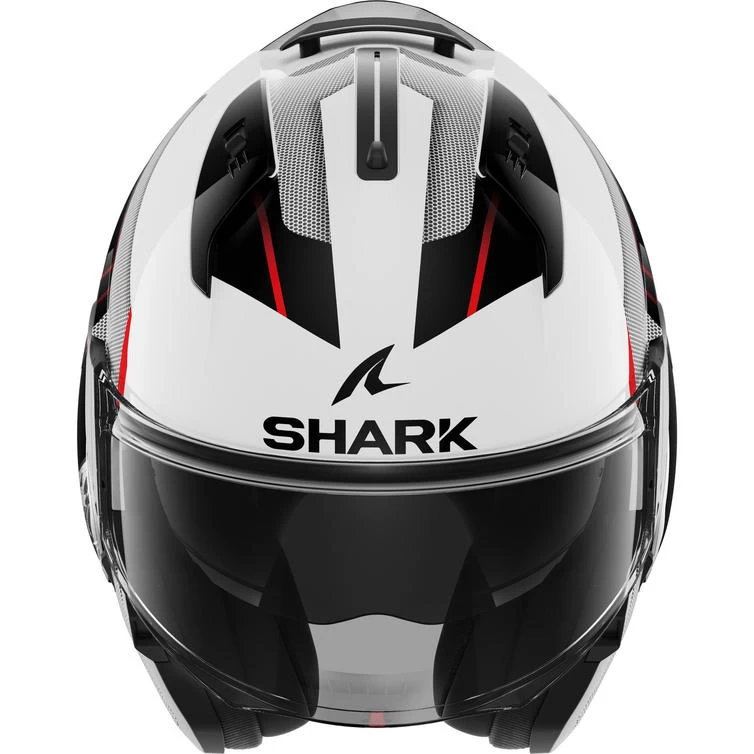 Shark Evo-ES Kryd White Black Red Flip Front Motorcycle Helmet & Visor 7 Shark Evo-ES Kryd White Black Red Flip Front Motorcycle Helmet & Visor - Image 7