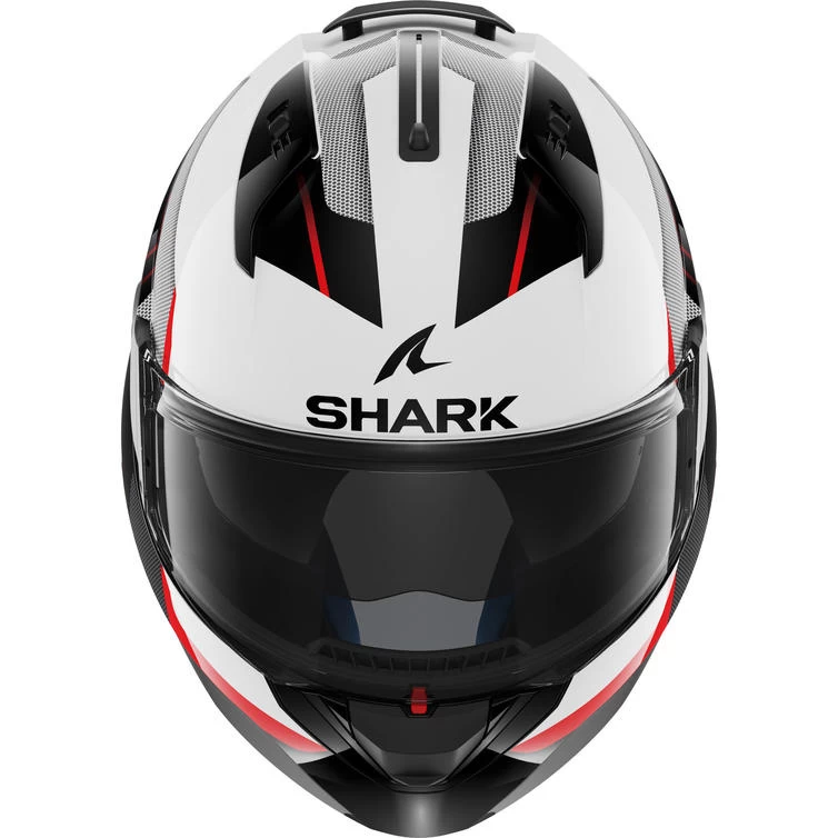 Shark Evo-ES Kryd White Black Red Flip Front Motorcycle Helmet & Visor 8 Shark Evo-ES Kryd White Black Red Flip Front Motorcycle Helmet & Visor - Image 8