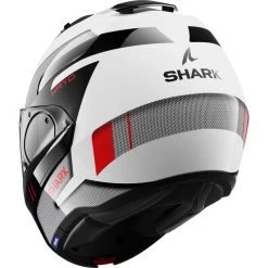Shark Evo-ES Kryd White Black Red Flip Front Motorcycle Helmet & Visor 19 Shark Evo-ES Kryd White Black Red Flip Front Motorcycle Helmet & Visor -Biker Style Shop lrgscale28283 Shark Evo ES Kryd Flip Front Motorcycle Helmet White Black Red 1600 6