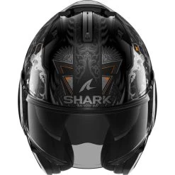 Shark Evo-ES K-Rozen Flip Front Motorcycle Helmet & Visor -Biker Style Shop lrgscale28285 Shark Evo ES K Rozen Flip Front Motorcycle Helmet Black Anthracite Orange 1600 3