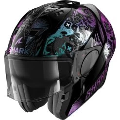 Shark Evo-ES K-Rozen Flip Front Motorcycle Helmet & Visor -Biker Style Shop lrgscale28285 Shark Evo ES K Rozen Flip Front Motorcycle Helmet Black Violet 1600 1