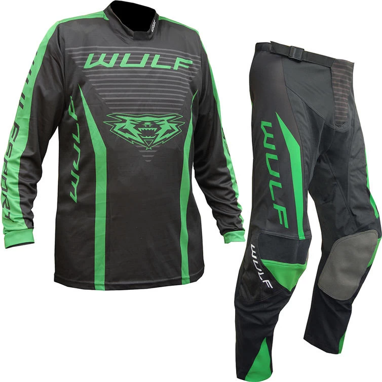 Wulfsport 2023 Linear Motocross Jersey & Pants Green Kit 1 Wulfsport 2023 Linear Motocross Jersey & Pants Green Kit